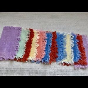 Vintage linen cocktail napkins. Set of 12. 6” x6”.